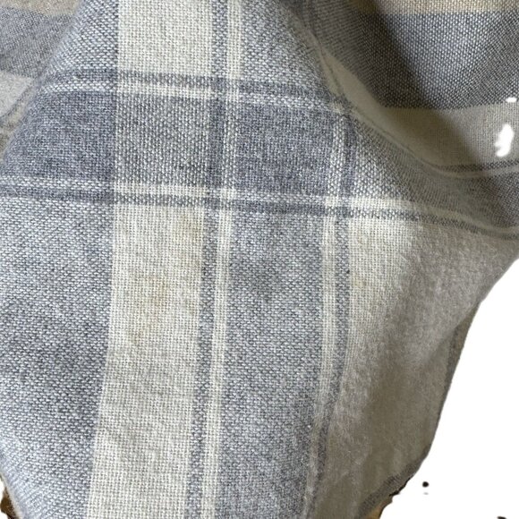 Vintage 80s White & Tan Plaid Wool-Blend Midi-Length Pleated Skirt, Size 13-14 - Picture 9 of 10